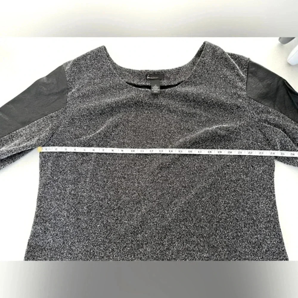 Lane Bryant/ Tweed-like  long sleeved top/ Vegan leather accents/ Size US 20 - Picture 6 of 6